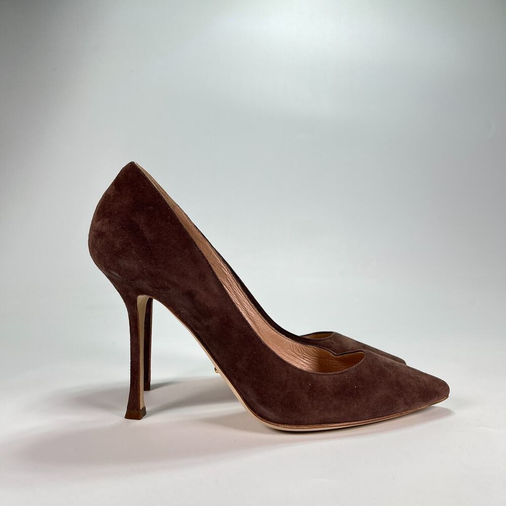 Sergio Rossi Godiva Brown Pointed Toe Stiletto Heel Pumps Womens Sz US 6.5 EU 37